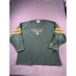 Vintage NFL Green Bay Packers Fleece Sweatshirt Men's 3XL Embroidered Green 90's
